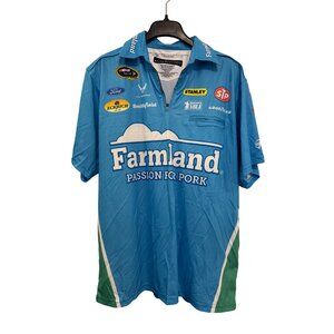 ProThings NASCAR Racing Shirt Unisex XL Blue Green Farmland Polyester Lightweigh